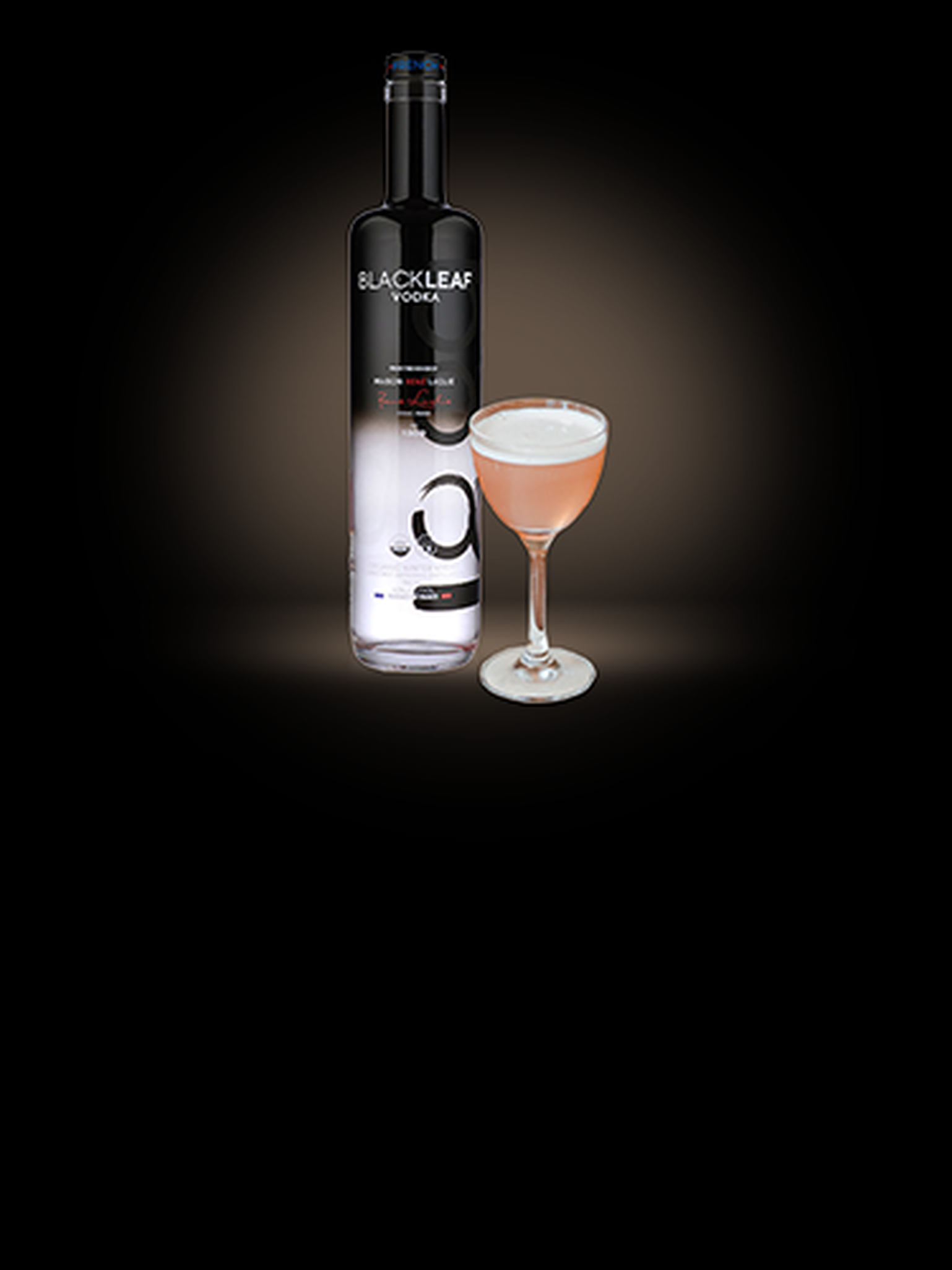 The Black Organic Vodka French Martini Cocktail